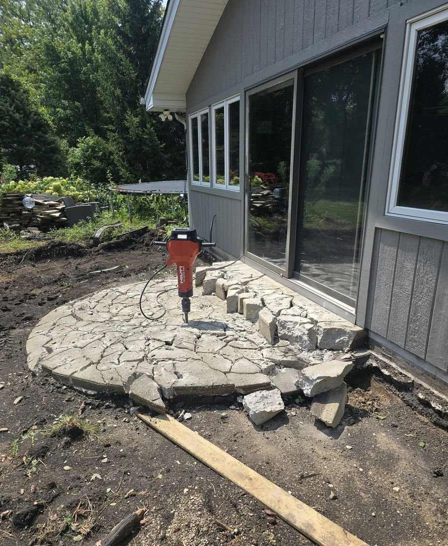 Concrete patio demolition